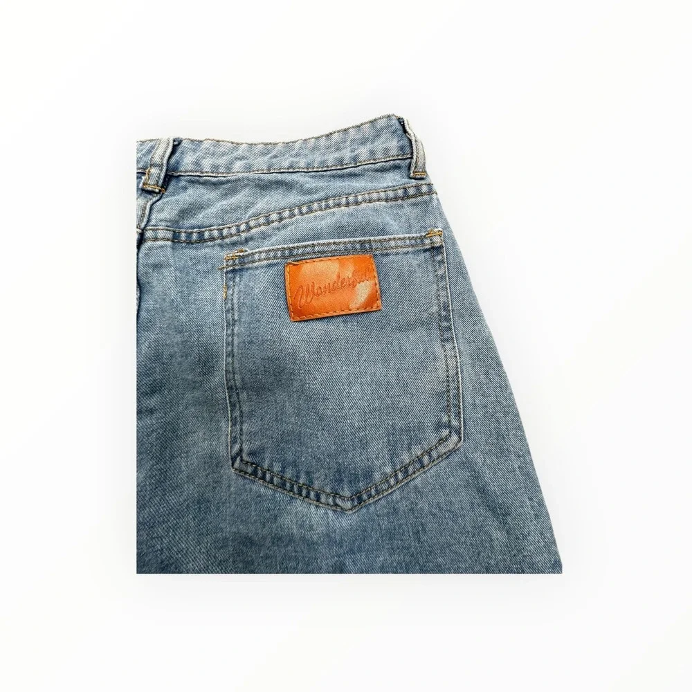 SHEIN Jeans Womens L Light Blue Wide Leg‎ High Waisted Flared Denim Pants - Picture 11 of 12